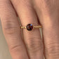 14k Rose Gold Beaded Garnet Ring