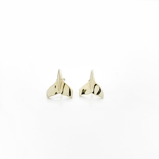 Petite Whale Tail Stud Earrings