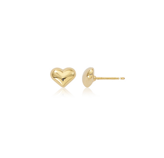 14k Puffed Heart Earrings