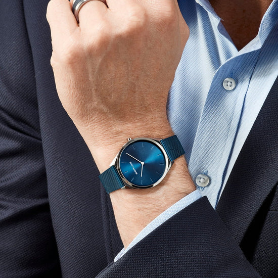 Blue Slim Bering Watch