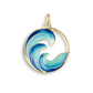 18k Gold Turquoise Ocean Waves Enamel Necklace
