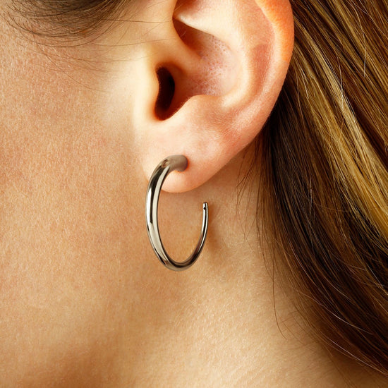 Sterling Silver Classic Post Hoop