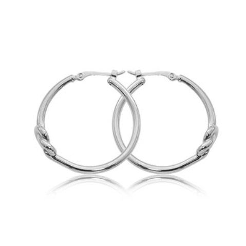 Sterling Silver Love Knot Hoop Earrings