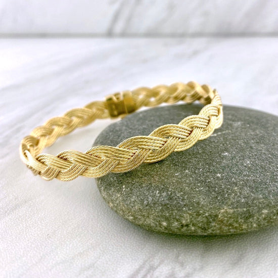 8mm 14k Gold Braided Nautical Rope Bracelet