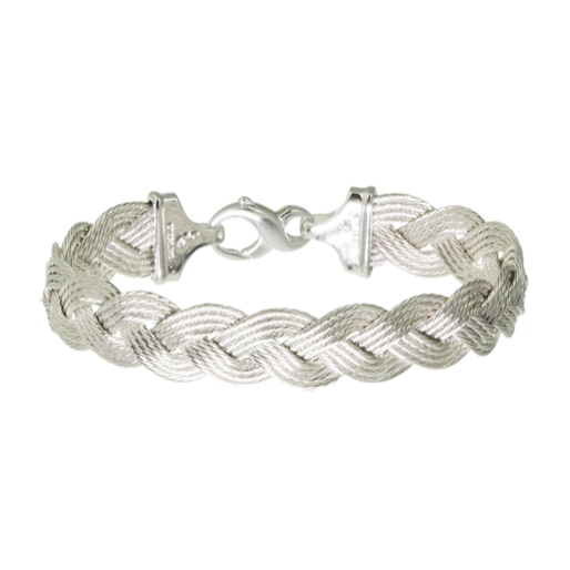 Sterling Silver Braided Nautical Rope Bracelet (4 Strand)