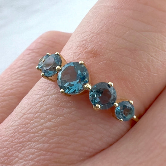 14k Gold London Blue Topaz Band | By Meira T