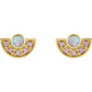 Ethiopian Opal & Pink Sapphire Fan Earrings