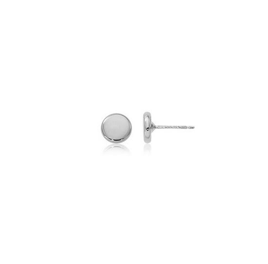 Sterling Silver Flat Round Stud
