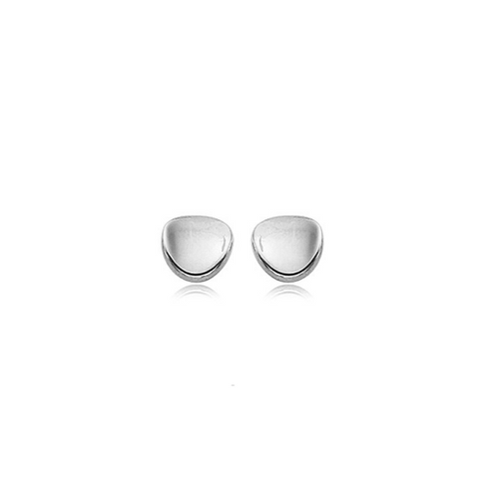 Sterling Silver Curved Disc Stud Earrings