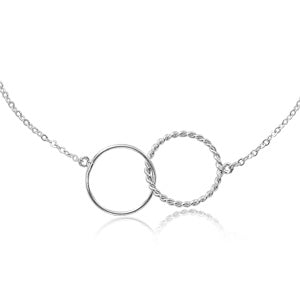 Sterling Silver Twisted Interlocking Necklace