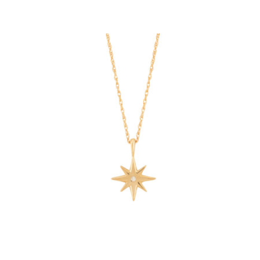 14k Gold Petite Starburst Necklace