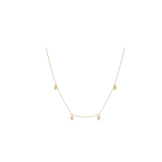 14k Gold Multi-bead Dangle Necklace