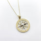 14k Two-Tone Gold Smooth Compass Rose Necklaces