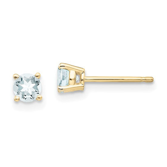 14K Aquamarine Petite Stud Earrings