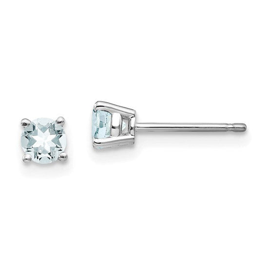 Sterling Silver Aquamarine Petite Stud Earrings