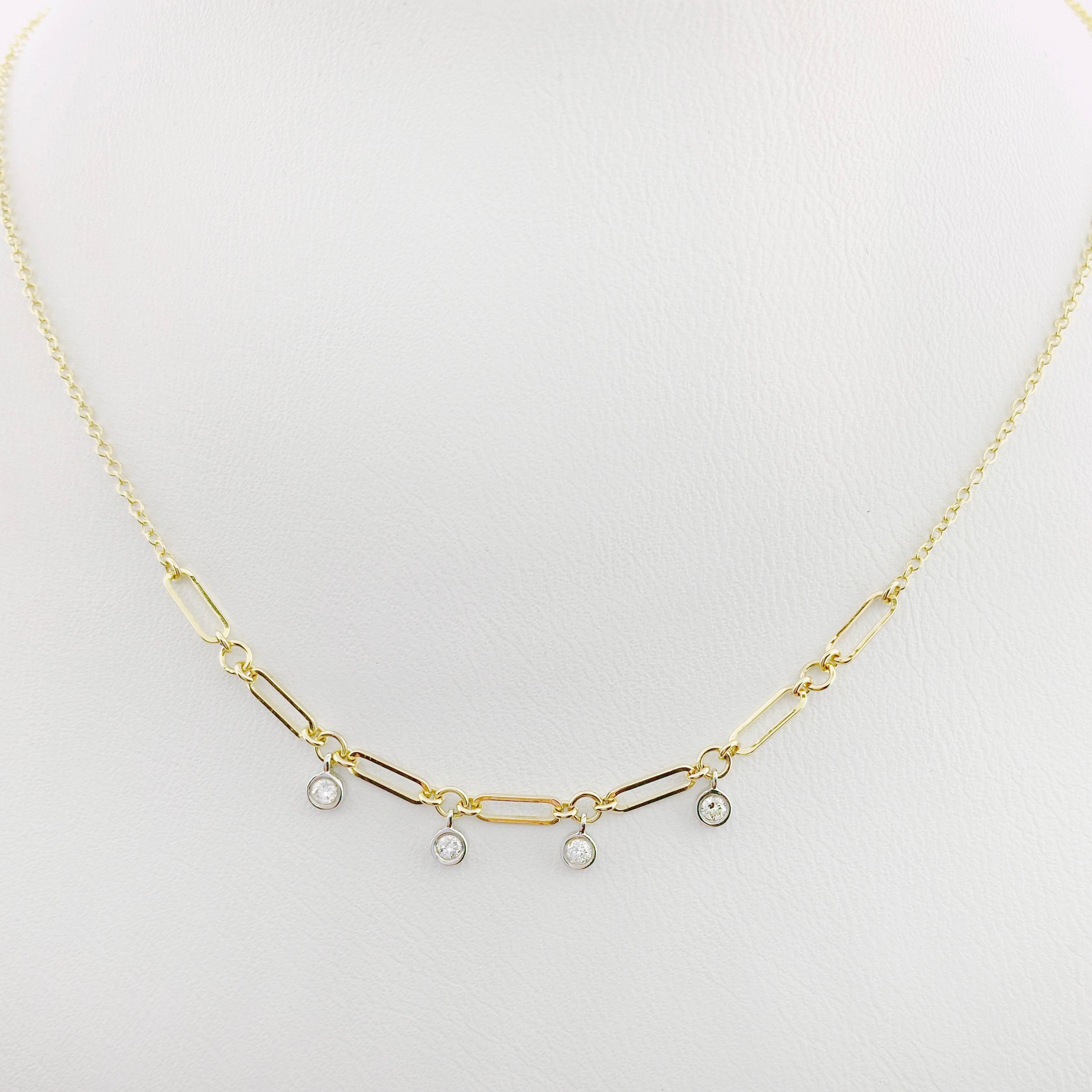 14K Yellow Gold Diamond Paperclip Necklace 001-165-00408 | Classic  Creations In Diamonds & Gold | Venice, FL