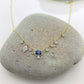 Blue Sapphire + Diamond Charm Necklace | By Meira T