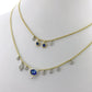 Blue Sapphire + Diamond Charm Necklace | By Meira T