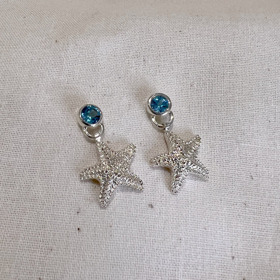 Starfish Blue Topaz Drop Earrings
