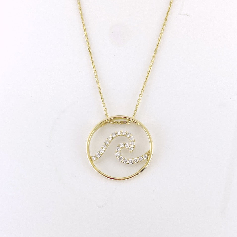 Gold wave deals necklace 14k