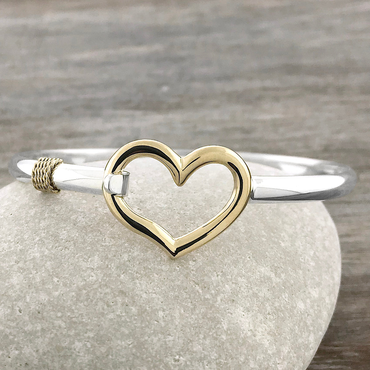 Gold Heart Hook Bracelet