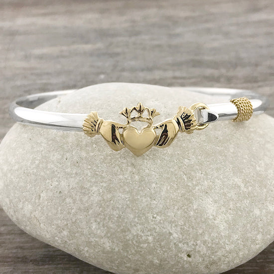 Two Tone Claddagh Hook Bracelet