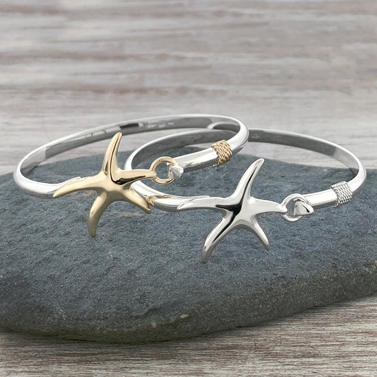Handmade Cape Cod Hook Bracelet in Sterling Silver and Rhodium Gold Accents. Michael's in Provincetown, Ma.. Next Day