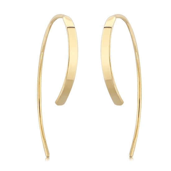 14K Flat Sweep Earring