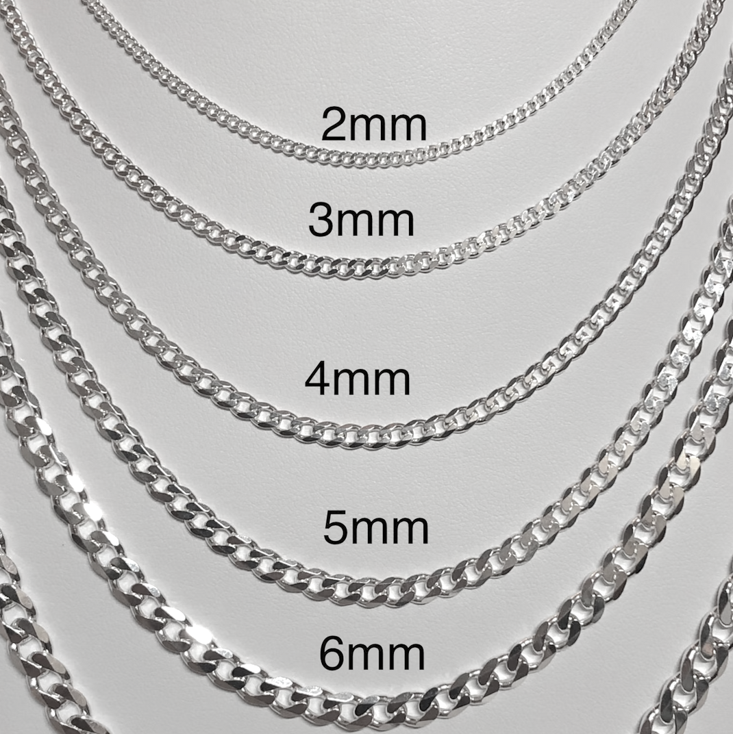 2mm cuban hot sale link chain silver