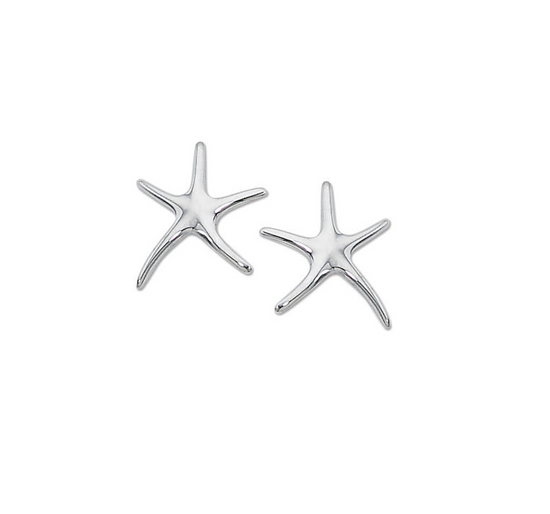 Sterling Silver Dancing Starfish Stud Earrings