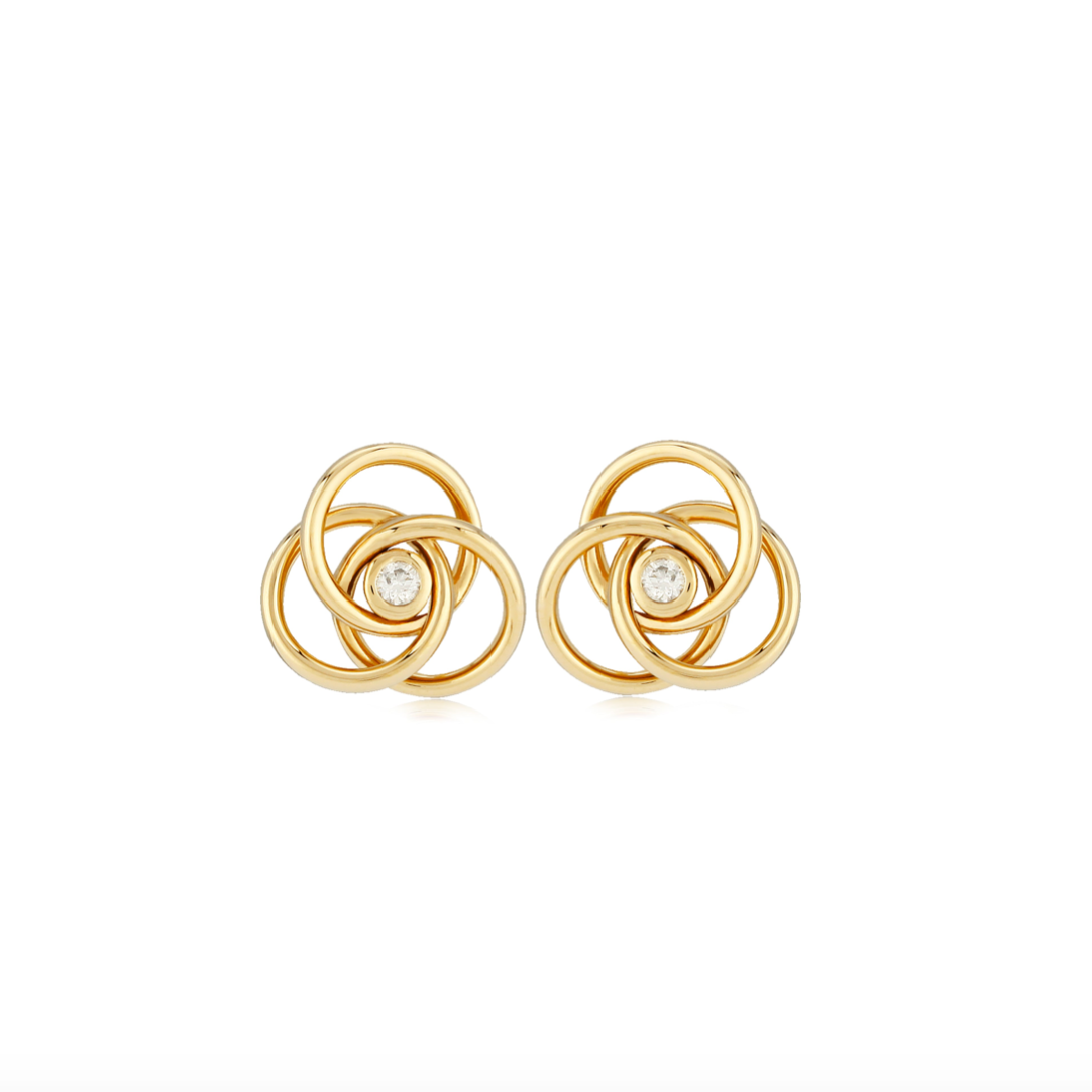 Macy's Diamond Accent Love Knot Earrings in 14K Yellow Gold | CoolSprings  Galleria