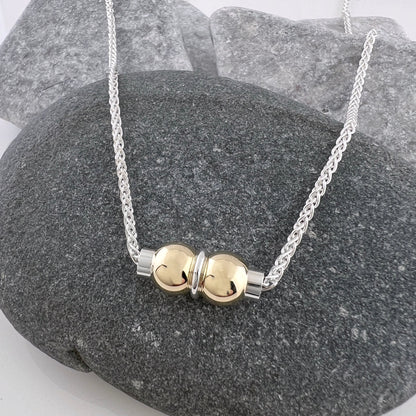 Cape Cod Double Ball Wheat Chain Necklace