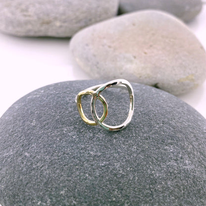 Two-Tone Hammered Eclipse Ring
