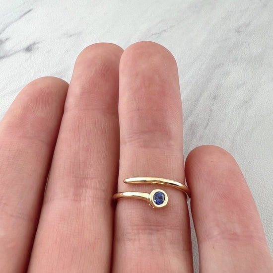 Petite Bezel Set Sapphire Ring