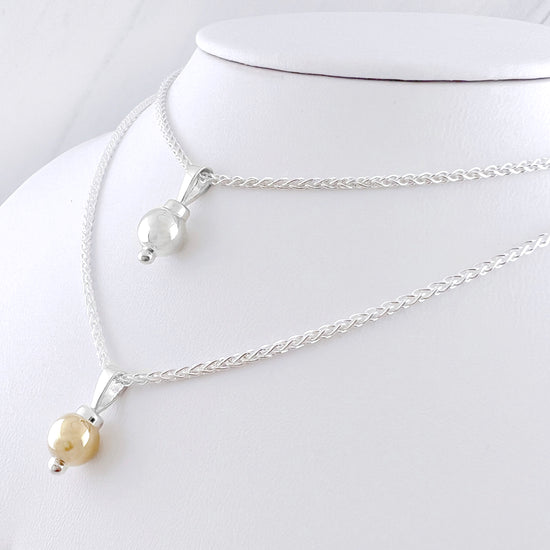 Cape Cod Single Ball Drop Wheat Chain Necklace