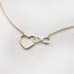 Two Tone Heart + Infinity Necklace