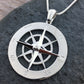 Extra Large Silver Smooth Compass Rose Necklace