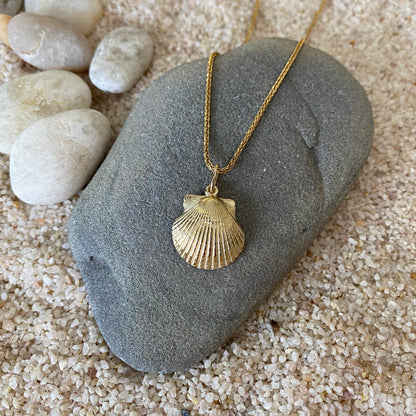 14k Gold Scallop Necklace