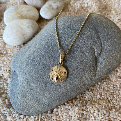 14K Gold Sand Dollar Necklace