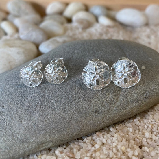 Sterling Silver Sand Dollar Stud Earrings