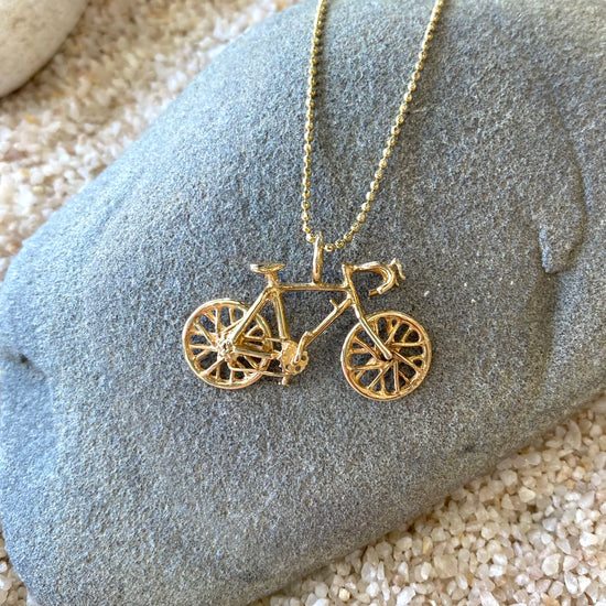 14k Bicycle Necklace