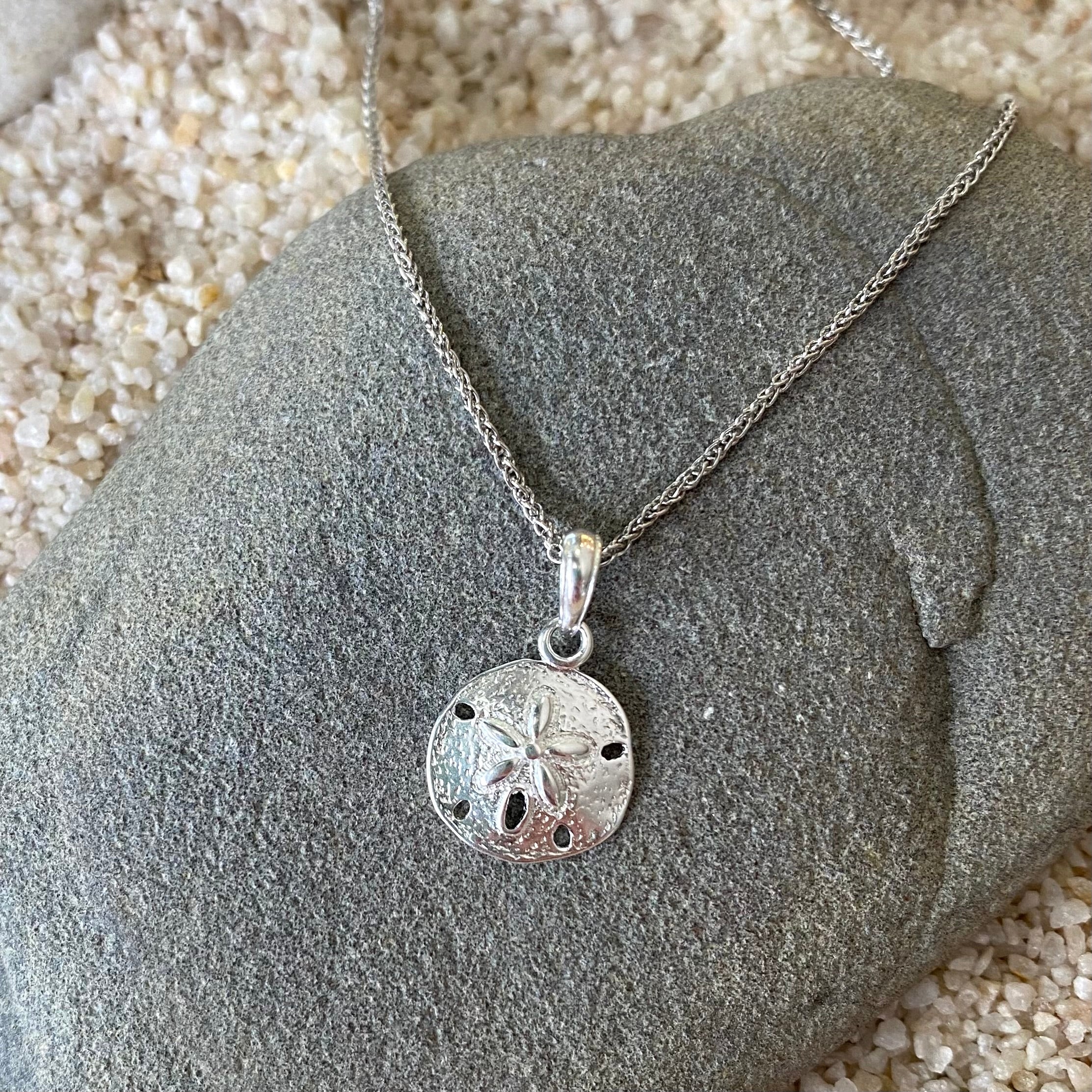 Madeira Sand Dollar Large Necklace in Sterling Silver