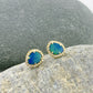 Australian Opal + Diamond Stud Earrings  | By Meira T