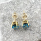 14k Gold + Blue Topaz Stud Earrings
