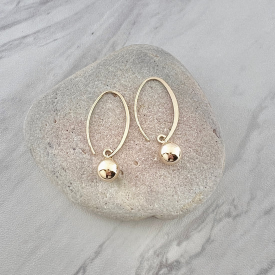 All 14K Gold Cape Cod Swoop Drop Earrings