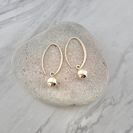 All 14k Gold Cape Cod Swoop Drop Earrings