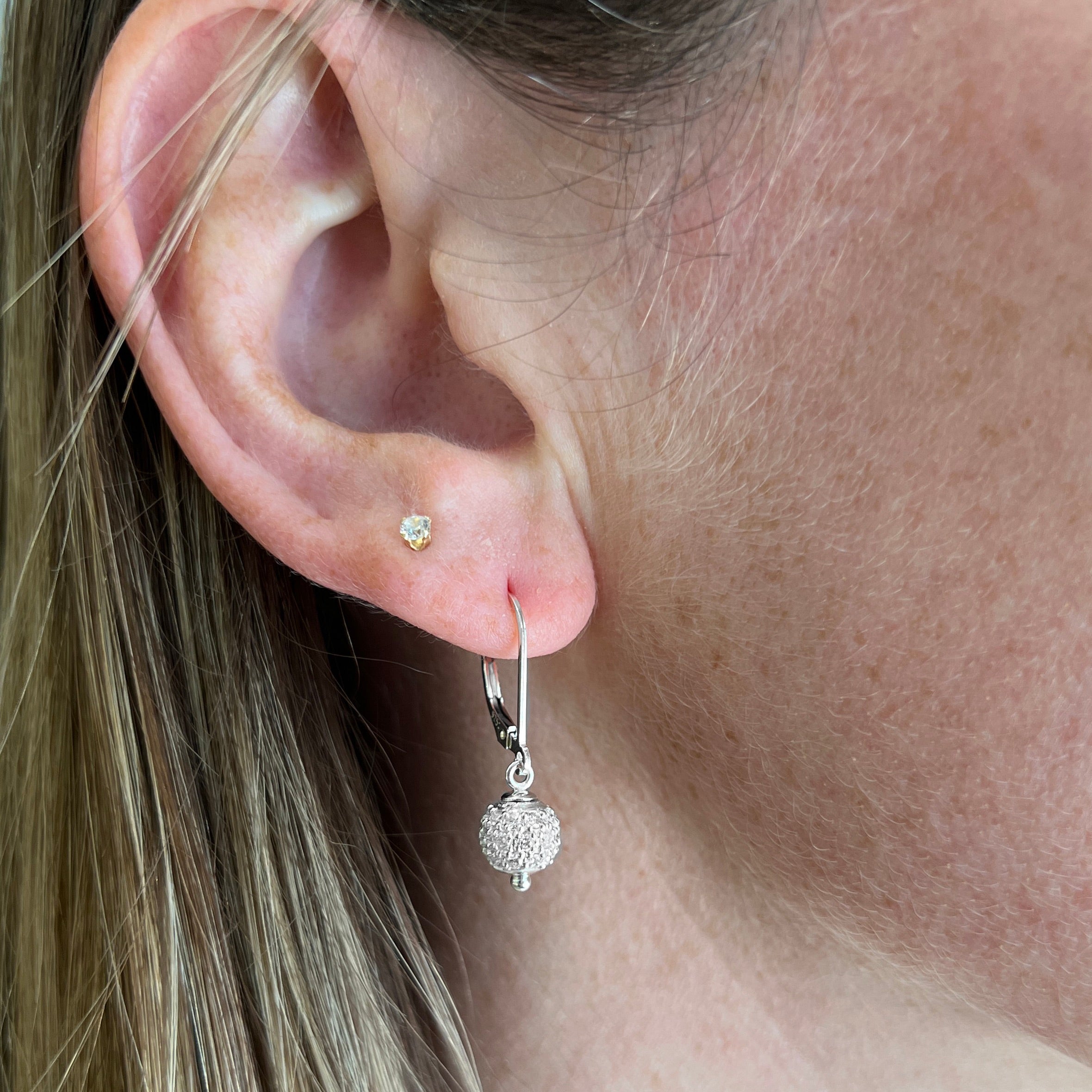 Cape Cod Pav Diamond Ball Earrings Cape Cod Jewelers