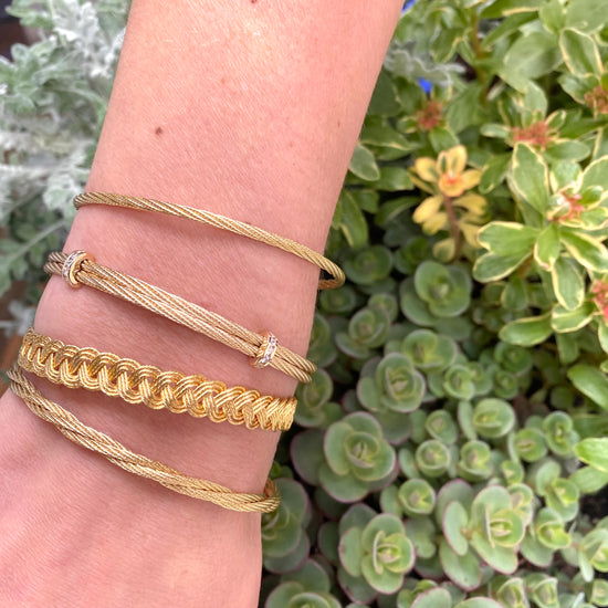 7mm 14K Gold Braided Nautical Rope Bracelet