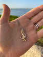 Mermaid and Diamond Fish Hook Pendant
