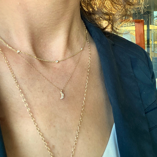 Petite Pave Diamond Necklaces